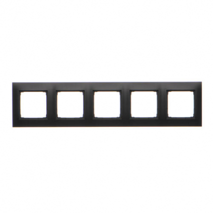 Ramka 5-krotna PREMIUM do puszek karton-gips IP20 / IP44; czarny - KONTAKT SIMON - DRK5/49