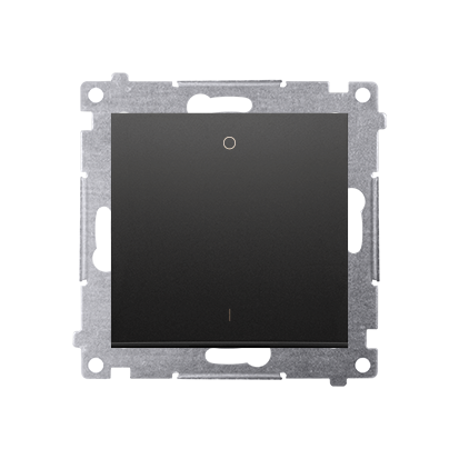 Łącznik dwubiegunowy (moduł) 10AX, 250V~, szybkozłącza; czarny - KONTAKT SIMON - DW2.01/49