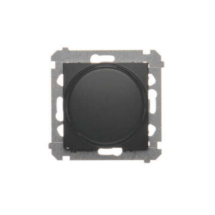 Ściemniacz obrotowy do LED ściemnialnych 230 V (moduł) 2–250 W; czarny. Maksymalna ilość zródeł LED - 10 szt. - KONTAKT SIMON - DS9L.01/49