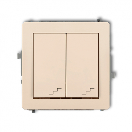 DECO; Mechanizm łącznika podwójnego schodowego beż - KARLIK - 1DWP-33
