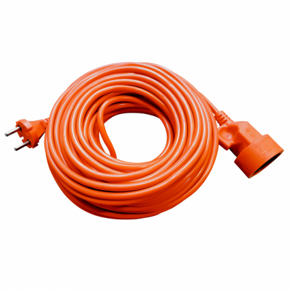 PRZEDŁUŻACZ JEDNOGNIAZDOWY ECO 2p, 10A, 2500W Z PRZEWODEM OMY 2x1mm2, 20m POMARAŃCZOWY - PLASTROL - PO-ST/20M/2X1/OMY ECO POMARAŃCZOWY