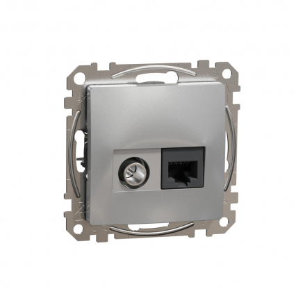 Gniazdo komputerowe-TV (kat.6 UTP), srebrne aluminium Sedna Design - SCHNEIDER ELECTRIC - SDD113469T