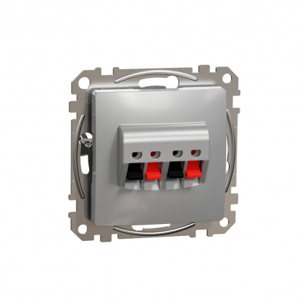 Gniazdo 2x głośnikowe, srebrne aluminium Sedna Design - SCHNEIDER ELECTRIC - SDD113411