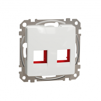 Sedna Design, Płytka centralna 2xRJ45 do wkładów 5e-6 UTP KRONE, białe - SCHNEIDER ELECTRIC - SDD111441C