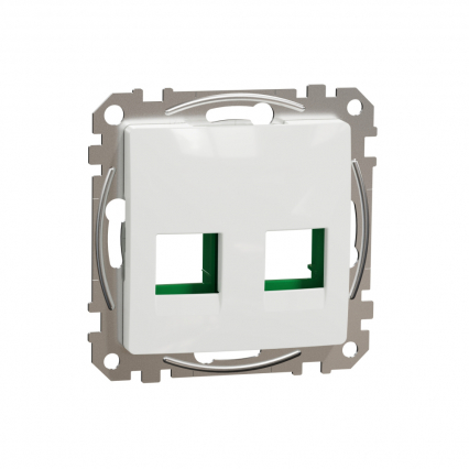 Sedna Design, Płytka centralna 2xRJ45 do wkładów 5e-6 UTP Systimax, białe - SCHNEIDER ELECTRIC - SDD111443C