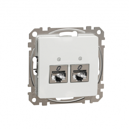 Sedna Design, Gniazdo komputerowe 2xRJ45 kat.6 STP, białe - SCHNEIDER ELECTRIC - SDD111462S