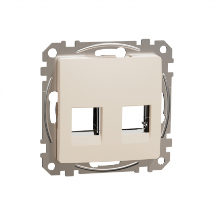 Sedna Design, Płytka centralna 2xRJ45 do wkładów 5e-6 UTP AMP, beżowy - SCHNEIDER ELECTRIC - SDD112442C