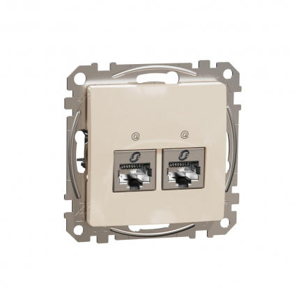 Sedna Design, Gniazdo komputerowe 2xRJ45 kat.6 STP, beżowy - SCHNEIDER ELECTRIC - SDD112462S