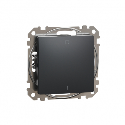 ŁĄCZNIK DWUBIEGUNOWY JEDNOKLAWISZOWY 10AX 250V CZARNY ANTRACYT SEDNA DESIGN - SCHNEIDER ELECTRIC - SDD114102