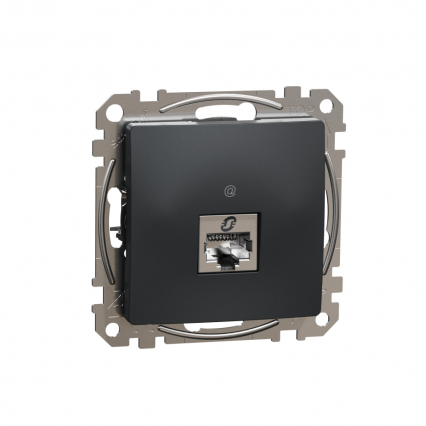 Sedna Design, Gniazdo komputerowe RJ45 kat.6 STP, czarny antracyt - SCHNEIDER ELECTRIC - SDD114461S