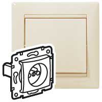 GNIAZDO POJEDYNCZE Z UZIEMIENIEM 2P+Z Z PRZESŁONAMI ZACISKI AUTOMATYCZNE 16A 250V IP20 KREMOWY VALENA - LEGRAND - 774399