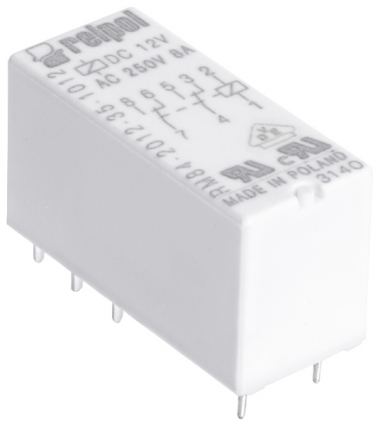 PRZEKAŹNIK MINIATUROWY 16A STYKI PRZEŁĄCZNE 2P STEROWANIE 230V AC - RELPOL - 604622