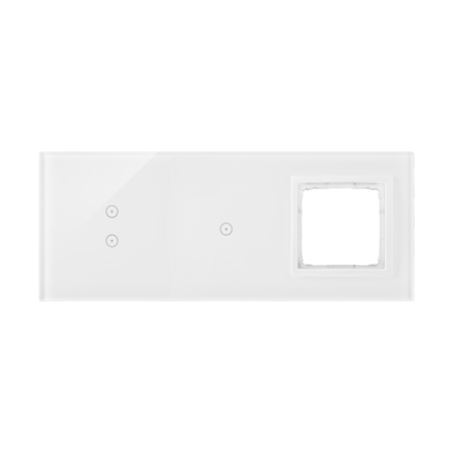 Panel dotykowy S54 Touch, 3 moduły, 2 pola dotykowe pionowe + 1 pola dotykowe + 1 otwór na osprzęt S54, biała perła - KONTAKT SIMON - DSTR3310/70