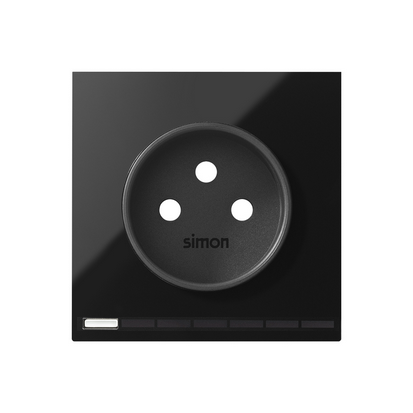 Pokrywa iO gniazda z uziemieniem; czarny - KONTAKT SIMON - 10002042-138