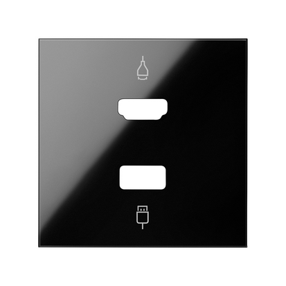 Pokrywa do gniazda HDMI+ USB; czarny - KONTAKT SIMON - 10001095-138