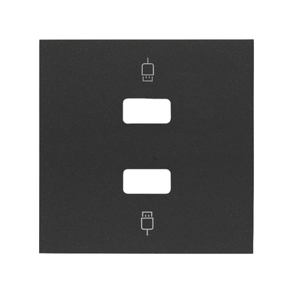 Pokrywa do gniazda USB podwójnego; czarny mat - KONTAKT SIMON - 10001090-238