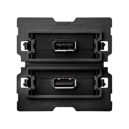 Gniazdo USB podwójne, 2.0, typ A żeńskie (mechanizm), zaciski śrubowe - KONTAKT SIMON - 10000562-039