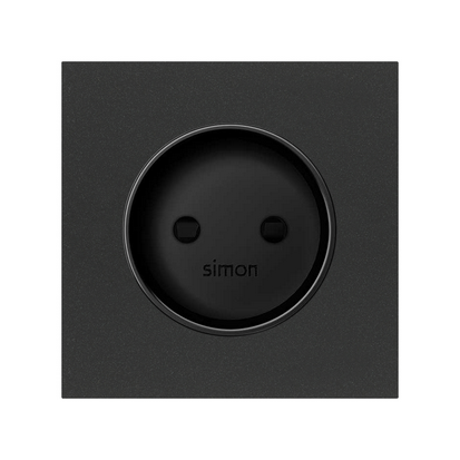 Pokrywa do gniazda bez uziemienia; czarny mat - KONTAKT SIMON - 10000040-238