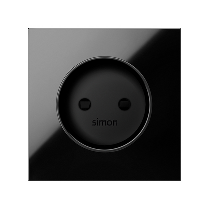 Pokrywa do gniazda bez uziemienia; czarny - KONTAKT SIMON - 10000040-138