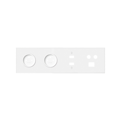 Panel 4-krotny: 2 gniazda + HDMI + USB + TV/SAT+ RJ45; biały mat - KONTAKT SIMON - 10020406-230