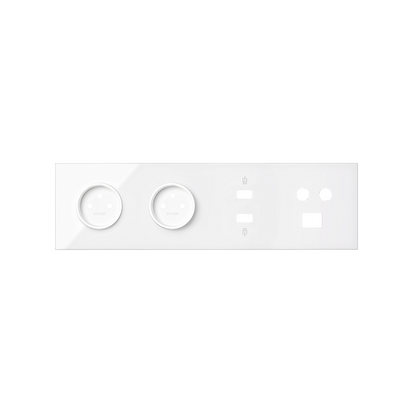 Panel 4-krotny: 2 gniazda + HDMI + USB + TV/SAT+ RJ45; biały - KONTAKT SIMON - 10020406-130