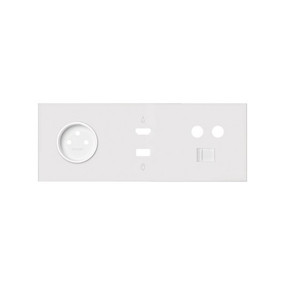 Panel 3-krotny: 1 gniazdo + 1 HDMI + 1 USB + 1 TV + 1 RJ45; biały mat - KONTAKT SIMON - 10020317-230