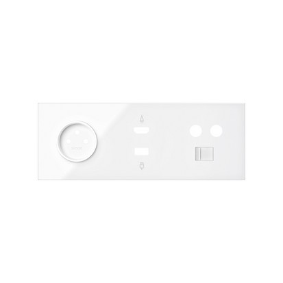 Panel 3-krotny: 1 gniazdo + 1 HDMI + 1 USB + 1 TV + 1 RJ45; czarny - KONTAKT SIMON - 10020317-138