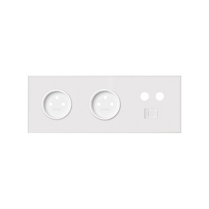 Panel 3-krotny: 2 gniazda + 1 TV + 1 RJ45; biały mat - KONTAKT SIMON - 10020316-230