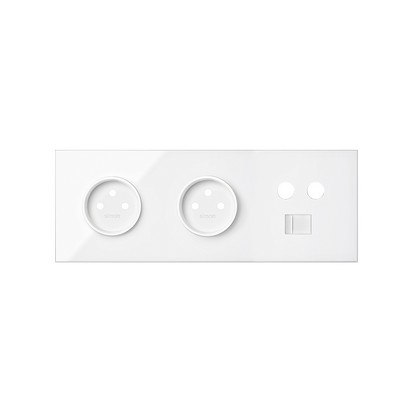 Panel 3-krotny: 2 gniazda + 1 TV + 1 RJ45; biały - KONTAKT SIMON - 10020316-130