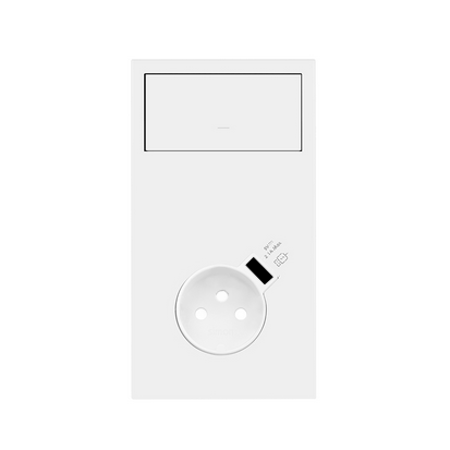 Panel 2-krotny pion: klawisz + gniazdo z zintegrowaną ładowarką USB; biały mat - KONTAKT SIMON - 10020232-230