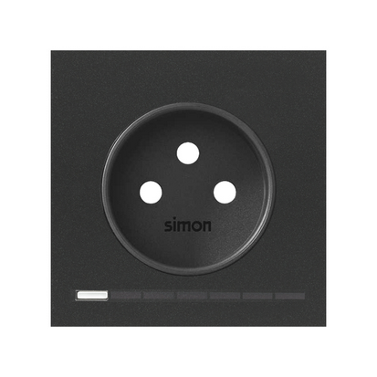 Panel 1-krotny: iO, gniazdo z uziemieniem ; czarny mat - KONTAKT SIMON - 10020126-238