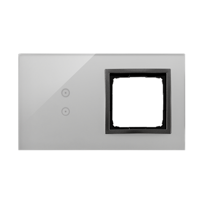 PANEL DOTYKOWY S54 TOUCH, 2 MODUŁY, 2 POLA DOTYKOWE PIONOWE + 1 OTWÓR NA OSPRZĘT S54, BURZOWA CHMURA - KONTAKT SIMON - DSTR230/72