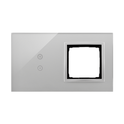 PANEL DOTYKOWY S54 TOUCH, 2 MODUŁY, 2 POLA DOTYKOWE PIONOWE + 1 OTWÓR NA OSPRZĘT S54, SREBRNA MGŁA - KONTAKT SIMON - DSTR230/71