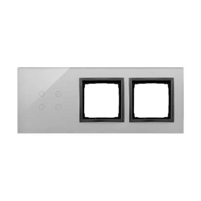 PANEL DOTYKOWY S54 TOUCH, 3 MODUŁY, 4 POLA DOTYKOWE + 2 OTWORY NA OSPRZĘTY S54, BURZOWA CHMURA - KONTAKT SIMON - DSTR3400/72