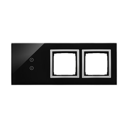 PANEL DOTYKOWY S54 TOUCH, 3 MODUŁY, 2 POLA DOTYKOWE PIONOWE + 2 OTWORY NA OSPRZĘTY S54, KSIĘŻYCOWA LAWA - KONTAKT SIMON - DSTR3300/74