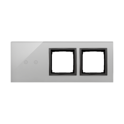 PANEL DOTYKOWY S54 TOUCH, 3 MODUŁY, 2 POLA DOTYKOWE POZIOME + 2 OTWORY NA OSPRZĘTY S54, BURZOWA CHMURA - KONTAKT SIMON - DSTR3200/72