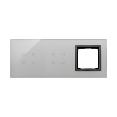 PANEL DOTYKOWY S54 TOUCH, 3 MODUŁY, 4 POLA DOTYKOWE + 4 POLA DOTYKOWE + 1 OTWÓR NA OSPRZĘT S54, BURZOWA CHMURA - KONTAKT SIMON - DSTR3440/72