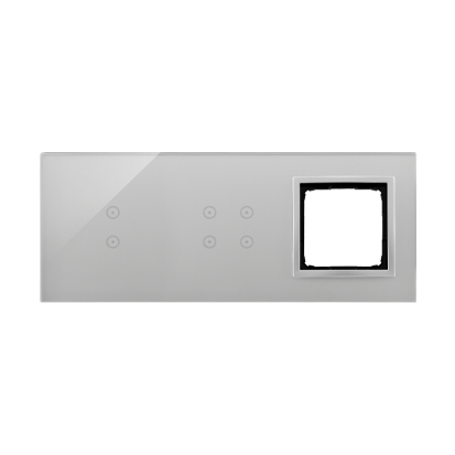 PANEL DOTYKOWY S54 TOUCH, 3 MODUŁY, 2 POLA DOTYKOWE PIONOWE + 4 POLA DOTYKOWE + 1 OTWÓR NA OSPRZĘT S54, SREBRNA MGŁA - KONTAKT SIMON - DSTR3340/71