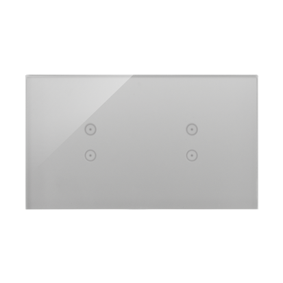 PANEL DOTYKOWY S54 TOUCH, 2 MODUŁY, 2 POLA DOTYKOWE PIONOWE + 2 POLA DOTYKOWE PIONOWE, SREBRNA MGŁA - KONTAKT SIMON - DSTR233/71