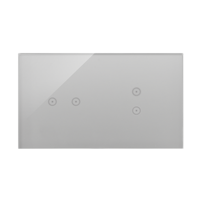 PANEL DOTYKOWY S54 TOUCH, 2 MODUŁY, 2 POLA DOTYKOWE POZIOME + 2 POLA DOTYKOWE PIONOWE, SREBRNA MGŁA - KONTAKT SIMON - DSTR223/71