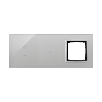 PANEL DOTYKOWY S54 TOUCH, 3 MODUŁY, 2 POLA DOTYKOWE PIONOWE + 1 POLA DOTYKOWE + 1 OTWÓR NA OSPRZĘT S54, SREBRNA MGŁA - KONTAKT SIMON - DSTR3310/71