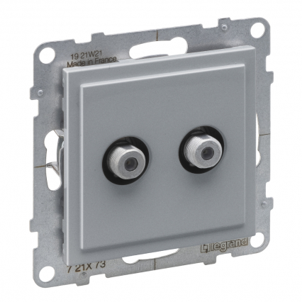 GNIAZDO SAT 2X TYP "F" KOŃCOWE - PODWÓJNE - 1.5 DB ALUMINIUM SUNO - LEGRAND - 721373