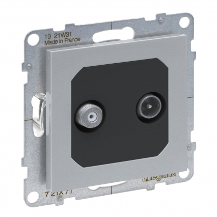 GNIAZDO TV-R-SAT - KOŃCOWE - 2 PRZEWODY - 1.5 DB ALUMINIUM SUNO - LEGRAND - 721371