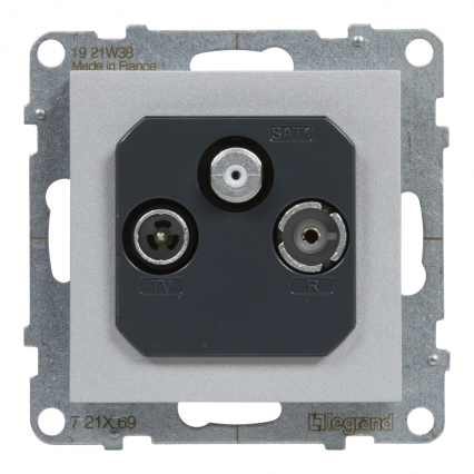 GNIAZDO TV-R-SAT ZAKOŃCZENIOWE 10 DB ALUMINIUM SUNO - LEGRAND - 721369