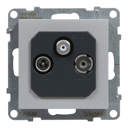 GNIAZDO TV-R-SAT PRZELOTOWE 14 DB ALUMINIUM SUNO - LEGRAND - 721368