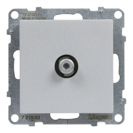 GNIAZDO TV TYP "F" - KOŃCOWE - 1.5 DB ALUMINIUM SUNO - LEGRAND - 721363