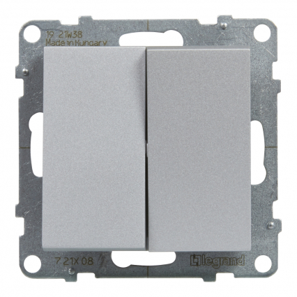 ŁĄCZNIK SCHODOWY PODWÓJNY  - 10 AX - 250 V~ - ZACISKI AUTOMATYCZNE ALUMINIUM SUNO - LEGRAND - 721308