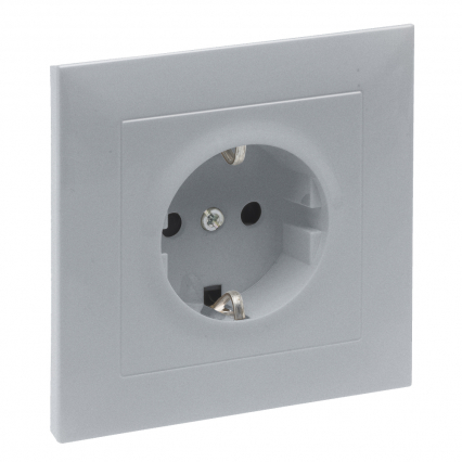 GNIAZDO SCHUKO 2P+Z - 16 A - 250 V~ - Z PRZESŁONĄ - KOMPLETNE - ZACISKI ŚRUBOWE  ALUMINIUM SUNO - LEGRAND - 721328
