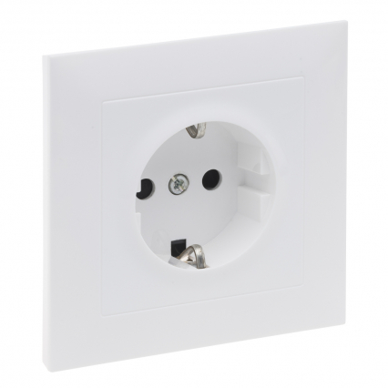 GNIAZDO SCHUKO 2P+Z - 16 A - 250 V~ - Z PRZESŁONĄ - KOMPLETNE - ZACISKI ŚRUBOWE  BIAŁY SUNO - LEGRAND - 721128
