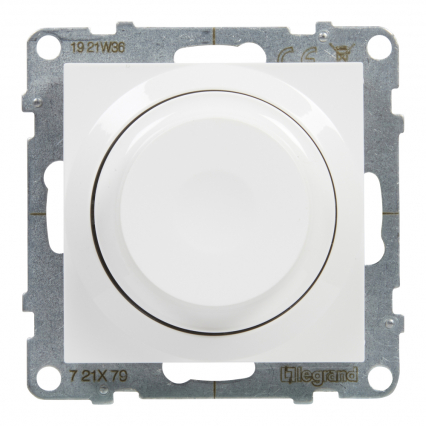 ŚCIEMNIACZ OBROTOWY 240 V~ - 50 HZ - 5 - 75 W ( 10 LAMP MAKS.) DLA LAMP LED Z OPCJĄ ŚCIEMNIANIA - BEZ ZACISKU NEUTRALNEGO  BIAŁY SUNO - LEGRAND - 721179